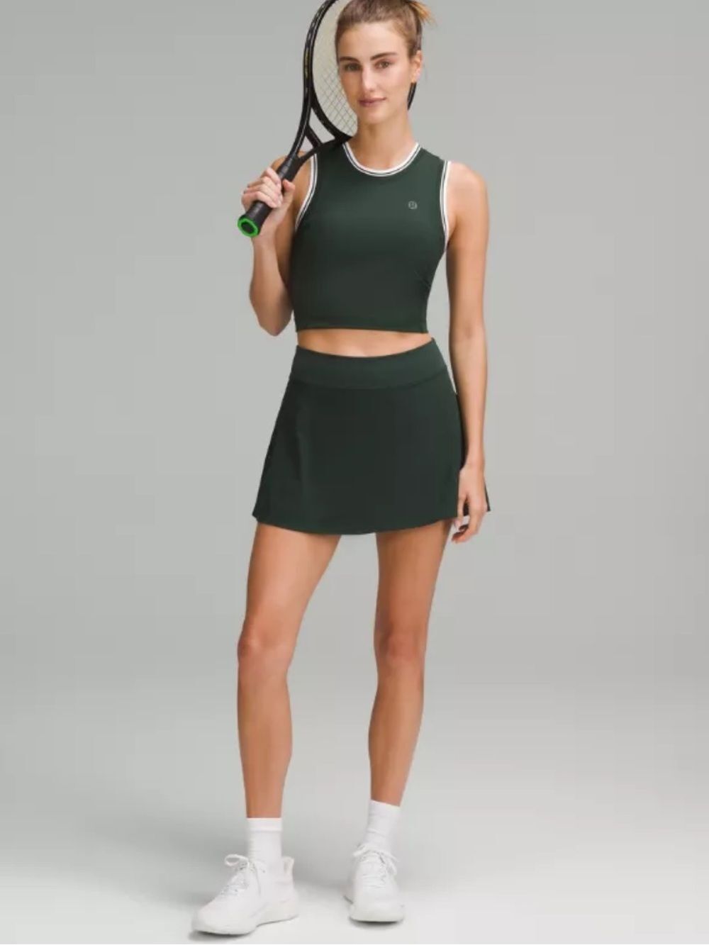 Lululemon Collegiate Scoop-Neck Crop Tennis Tank Top green